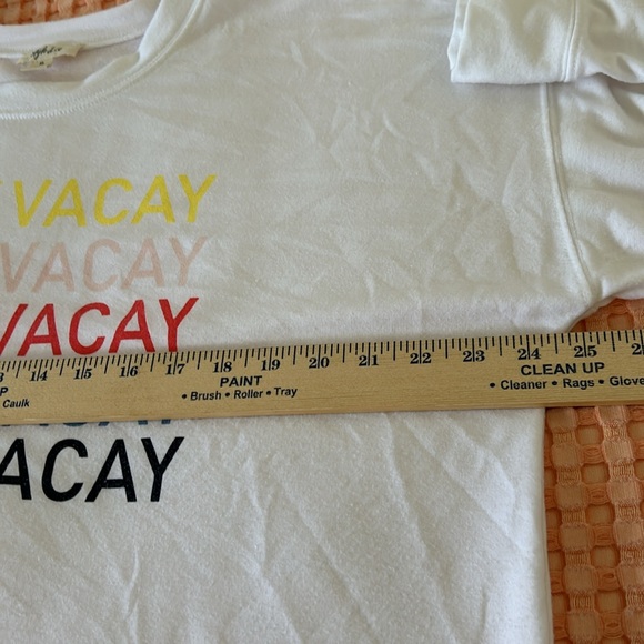 Macy’s Style & Co XL Women’s Sweatshirt “Vacay” Graphics Cold Weather Coming - Picture 7 of 11